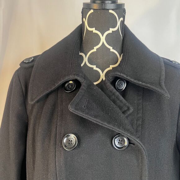 Michael Kors Black Double Breasted Wool Blend Classic Pea Coat Size XL - Picture 3 of 11
